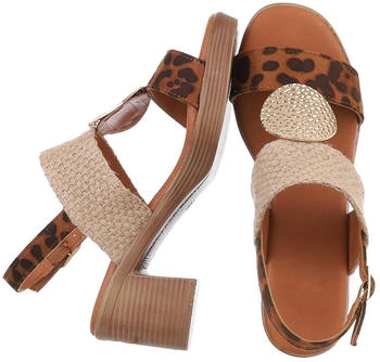 Ital Design Sandals with Ankle Strap 0459 braun