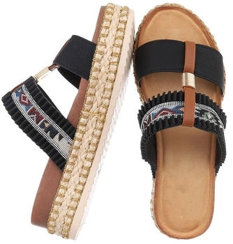 Ital Design Mules with Sequins and Pearls 1270 schwarz