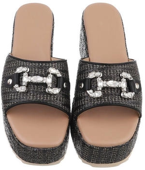 Ital Design Braided Mules with Rhinestones (1769) schwarz