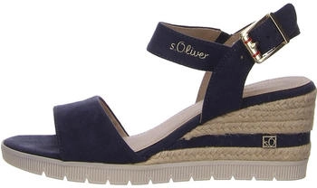 s.Oliver Sandalen mit Logo-Details und Dornschließe blau