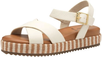 s.Oliver Sandale in Leder-Optik mit Plateauabsatz creme