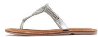 LASCANA Zehentrenner "Sandale, Pantolette, Sommerschuh," mit Zierperlen und softer