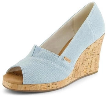 TOMS Shoes Classic Espadrilles with Wedge Heel pastellblau