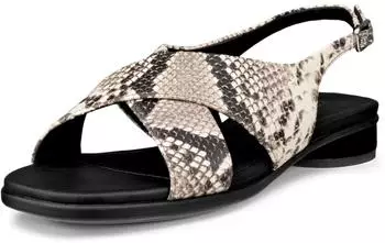 Ecco Sculpted Alba 25 Slingback Sandal dark clay snake print