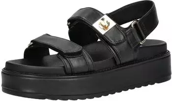 Steve Madden Leather Platform Sandals schwarz