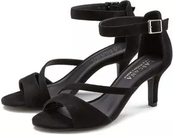 Lascana Sandal High Heel Sandal Strappy Sandal Summer Shoe with Straps VEGAN schwarz