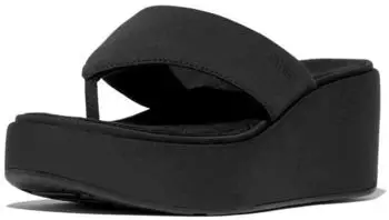 FitWear Platform Sandals with Wedge Heel schwarz