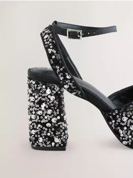 Next Fashion Forever Comfort® Ballerinas with Sequins Sandal (1-piece) schwarz/silber