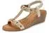 Vivance Dreams Summer Shoe with Wedge Heel and Elastic Straps beige