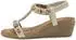 Vivance Dreams Summer Shoe with Wedge Heel and Elastic Straps beige
