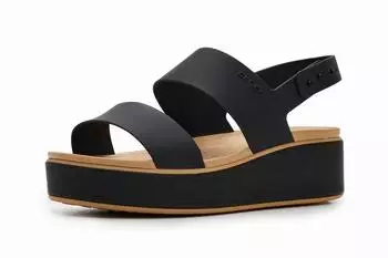 Crocs Brooklyn Matte Wrap Low Wedge Platform Sandal black/cashew