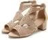 Lascana Strappy Sandal with Cut-Outs and Comfortable Block Heel VEGAN beige