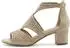 Lascana Strappy Sandal with Cut-Outs and Comfortable Block Heel VEGAN beige