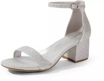 Dream Pairs Sandals with Heel Adjustable Ankle Strap silber/glitzer