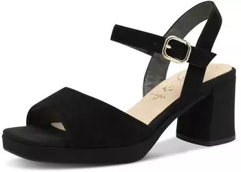 Tamaris Sandalen Veloursleder Riemchensandalette schwarz