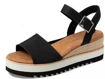 TOMS Shoes Diana Keilsandale Leder schwarzes leder