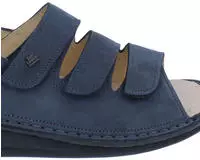 Finn Comfort Sandale Sylt 2509-832046, Nubukleder, Blau, Fu&szlig;bett zum Wechseln Blau