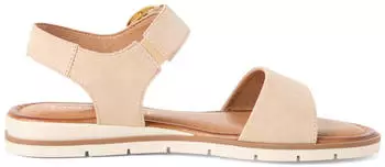 Tamaris Riemchensandale Leder flach beige sand