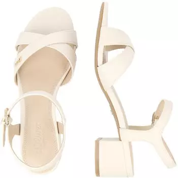 s.Oliver Pumps mit Blockabsatz in Leder-Optik hellbeige