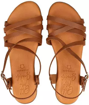 Oh! my Sandals Sandals Leather Strappy Sandal braun