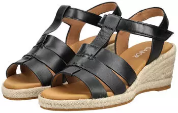 Gabor Comfort Sandalen Glattleder Keilsandalette schwarz