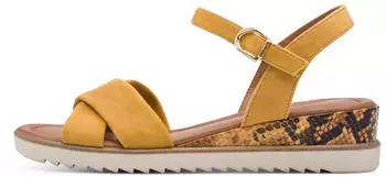 Tamaris Wedge Sandal Strappy Sandal, Summer Shoe in Vegan Processing gelb