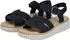 Rieker Wedge Sandal with Velcro Straps schwarz