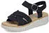 Rieker Wedge Sandal with Velcro Straps schwarz