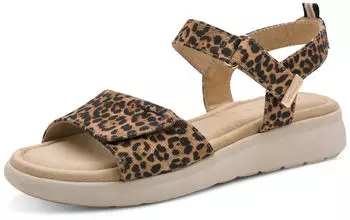 Tamaris Wedge Sandals TOUCHit Footbed cremefarben leopard