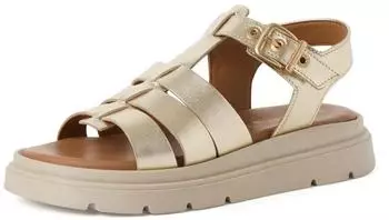 Tamaris Strappy Sandal with Wedge Heel gold