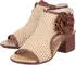 Rieker Shaft Sandal with Decorative Floral Embellishment braun/beige
