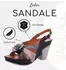 Gemini Leather Sandal with Slingback and Floral Appliqué (031813-02) schwarz