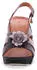 Gemini Leather Sandal with Slingback and Floral Appliqué (031813-02) schwarz
