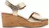 Marco Tozzi Women's Wedge Sandal with Feel Me Footbed metallic gold