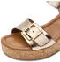 Marco Tozzi Women's Wedge Sandal with Feel Me Footbed metallic gold