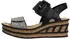 Rieker Wedge Sandal schwarz/weiß