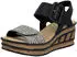 Rieker Wedge Sandal schwarz/weiß