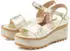 Lascana Strappy Sandal with Wedge Heel in Leather gold