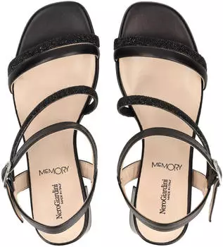 Nero Giardini Leather Strappy Sandal schwarz