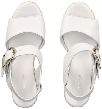 Nero Giardini E616022D Leather Wedge Sandals weiß