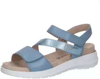 Caprice Flat Leather Sandal blue comb
