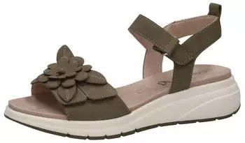 Caprice Flat Leather Sandal olive nubuc