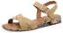 Tamaris Sandal Block Heel Strappy Sandal with Cross Strap tan