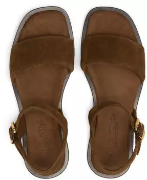 Marc O'Polo Sandal in Soft Suede Leather dusty braun