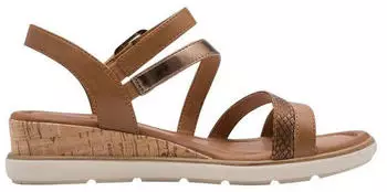 Tamaris Wedge Sandal Strappy Sandal in Vegan Processing cognac