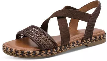 Tamaris Strappy Sandal with Embroidered Sole mokka