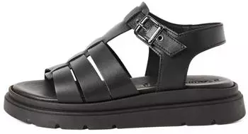 Tamaris Strappy Sandal with Wedge Heel schwarz