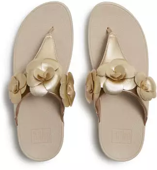 FitWear Lulu Flower Toe-Post Sandals (A2S) platino