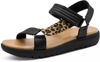 Marco Tozzi Strappy Sandal Platform beige/schwarz