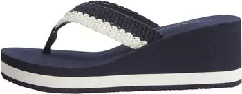 Tommy Hilfiger Wedge Heel Woven Flip-Flops marine/weiß
